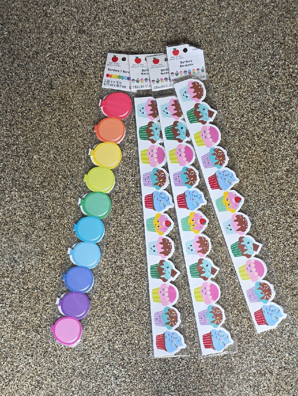 Assorted Rainbow Party Cupcake Borders - Multicolor